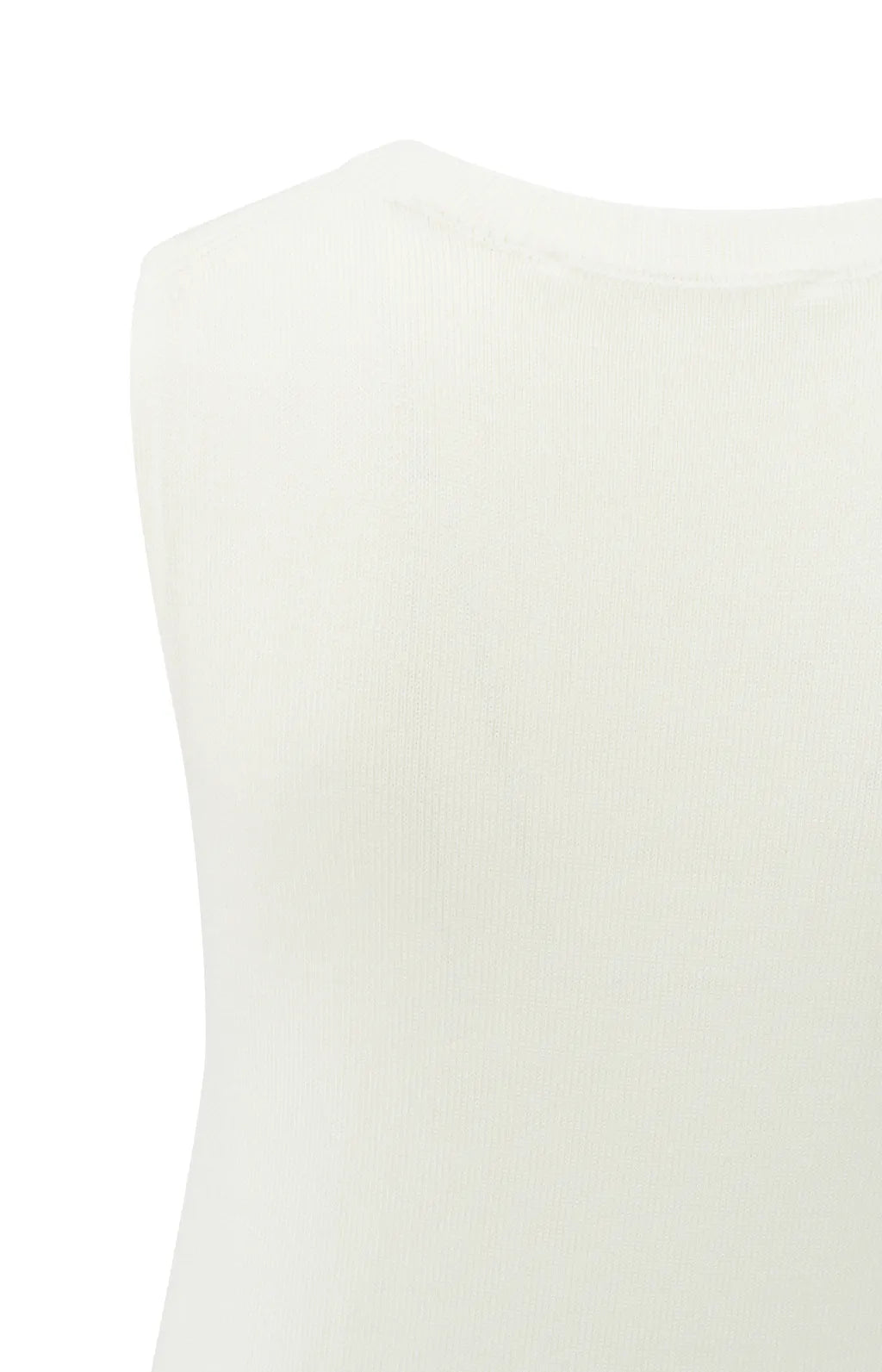 Yaya ärmelloser Pullover mit Zierknoten an der Taille Off White