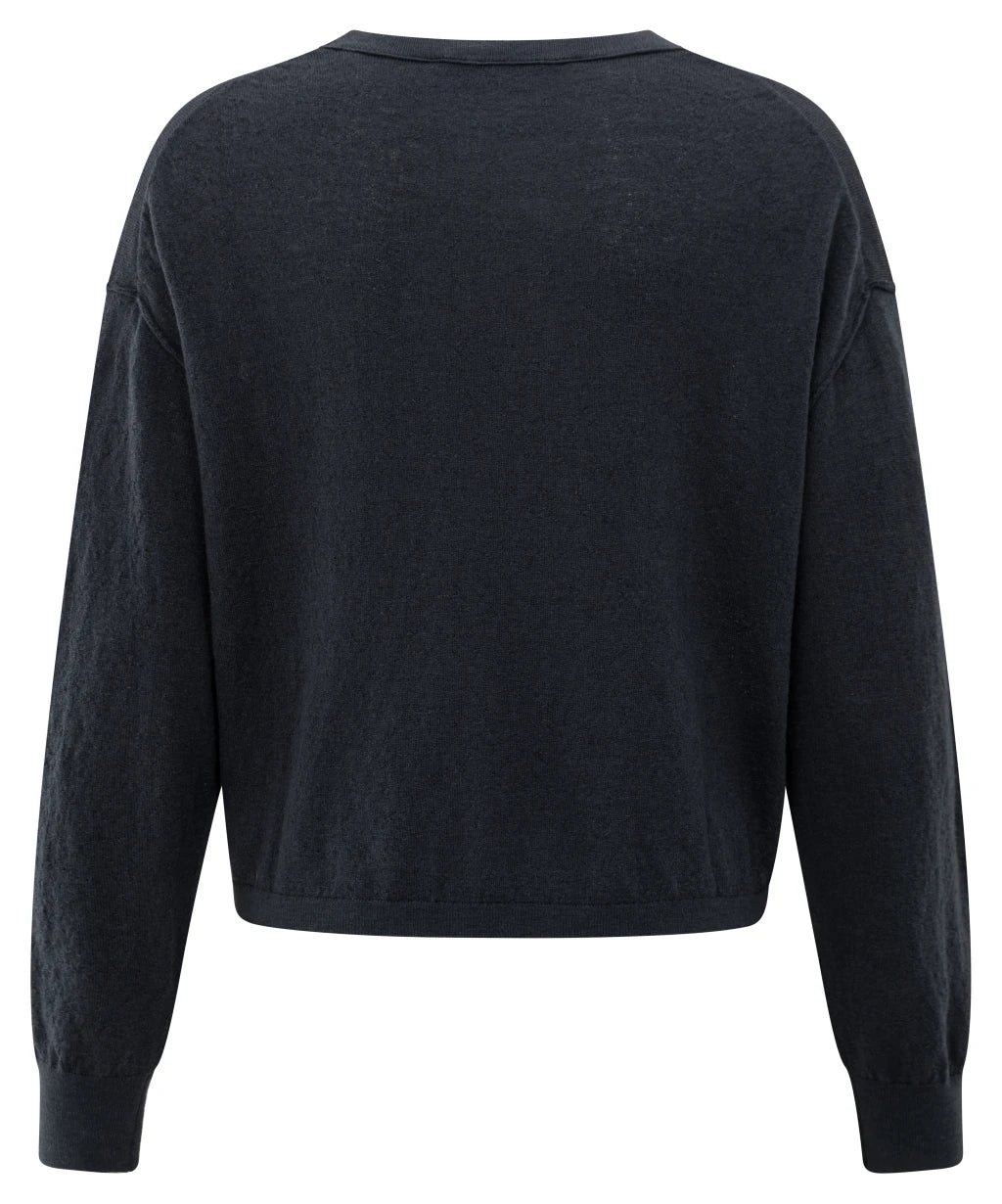Yaya Strickpullover mit Rundhalsausschnitt Inkwell Blue