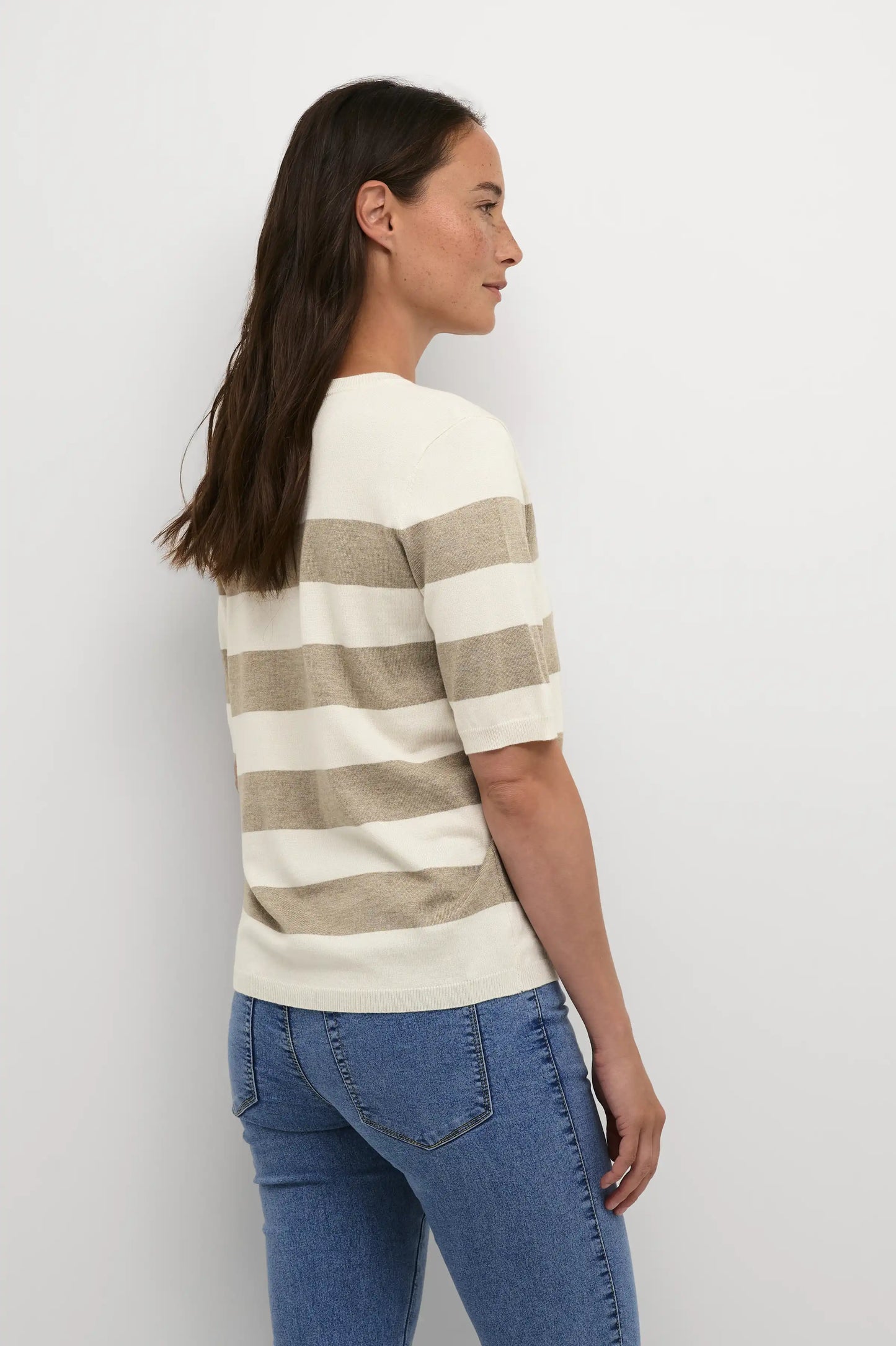 KAFFE Kurzarmpullover KAlizza in der Farbe Chinchilla/Turtle