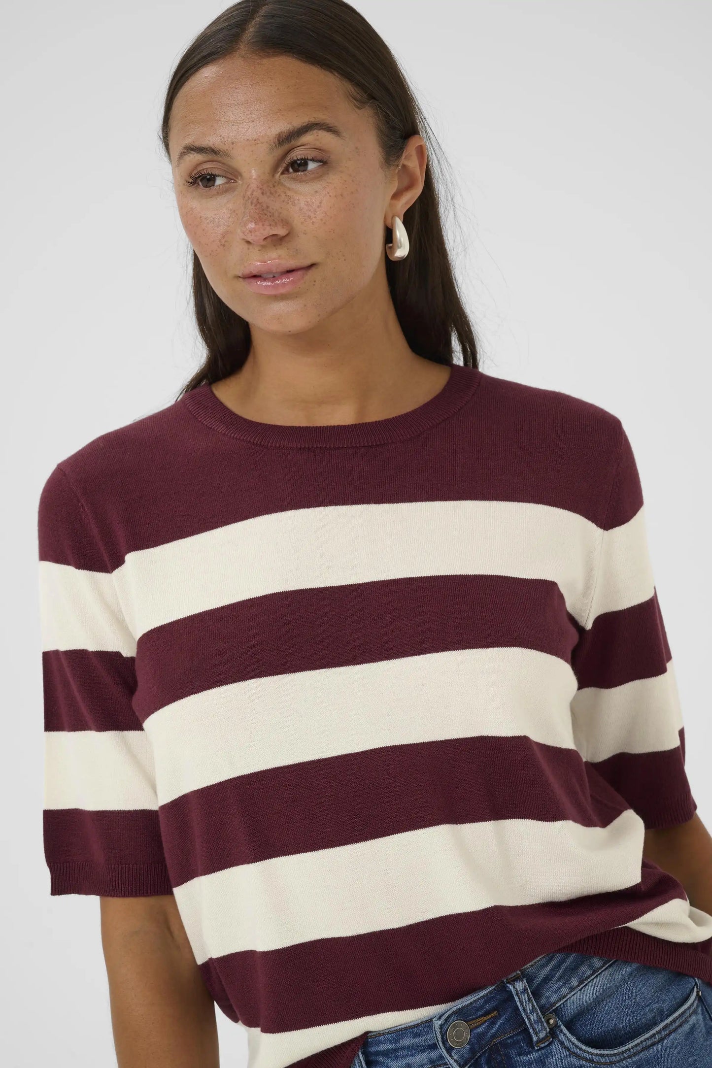 KAFFE Kurzarmpullover KAlizza in der Farbe Windsor/Turtledove