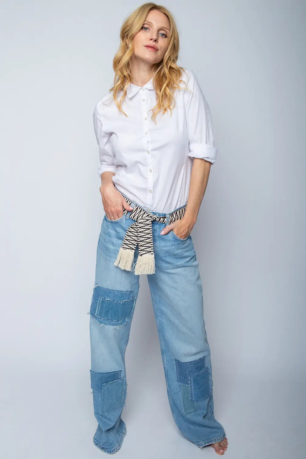 Emily Van Den Bergh Gürtel Black Offwhite