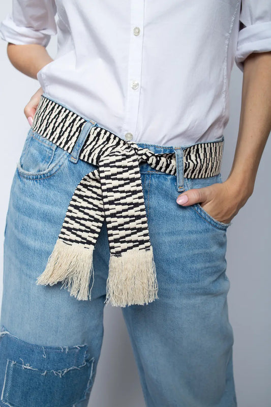 Emily Van Den Bergh Gürtel Black Offwhite