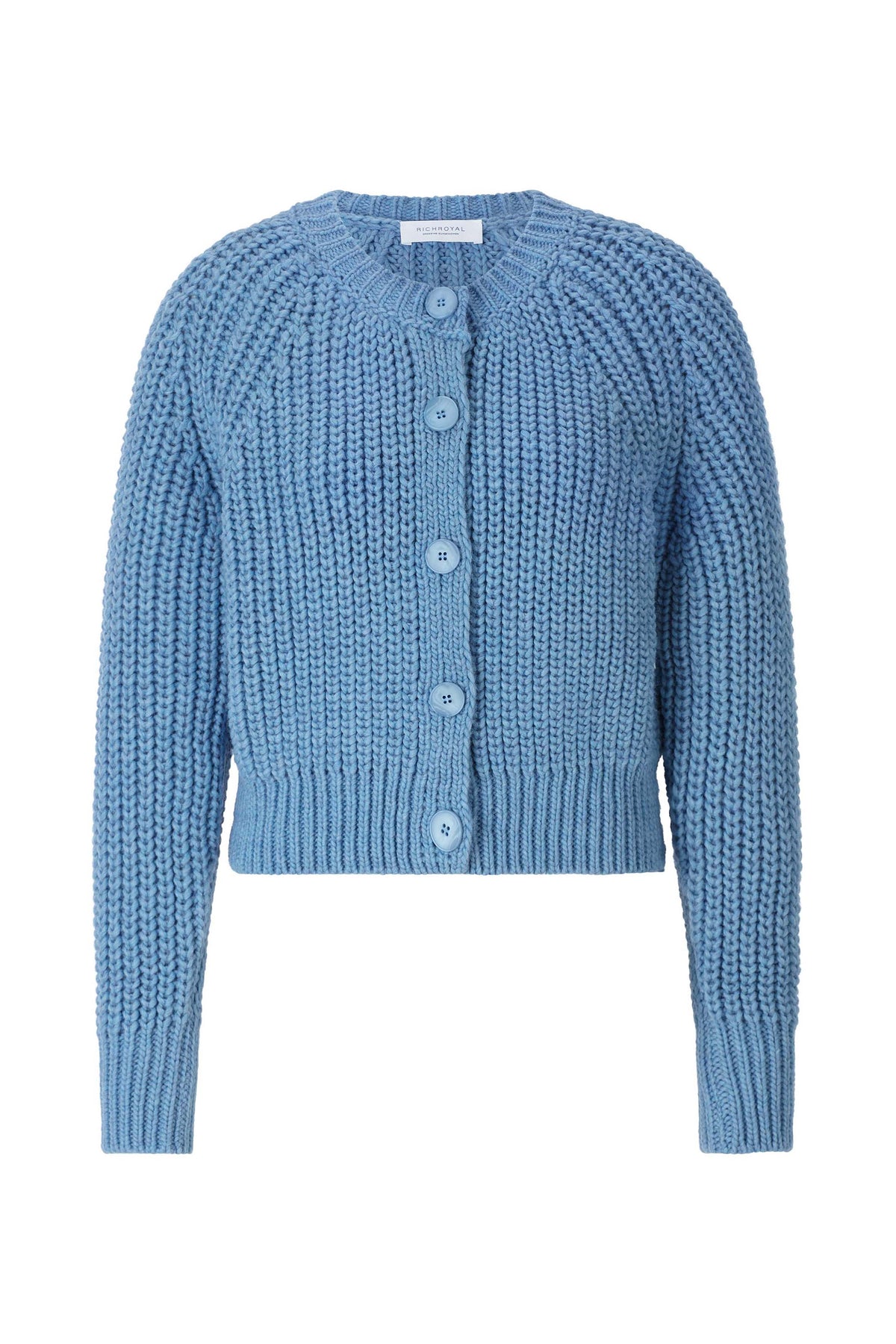 RICHROYAL Chunky Strickjacke mit Bindeband in Ultramarine