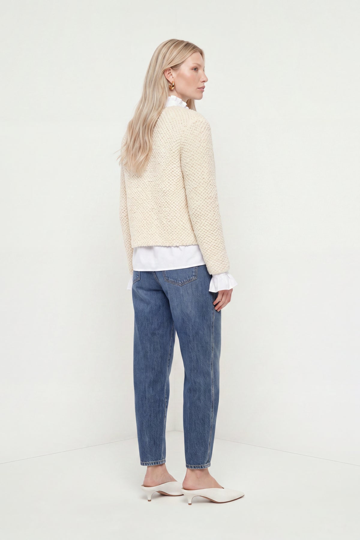 RICHROYAL Fellimitat-Jacke mit Rundhalsausschnitt in Caffe Latte