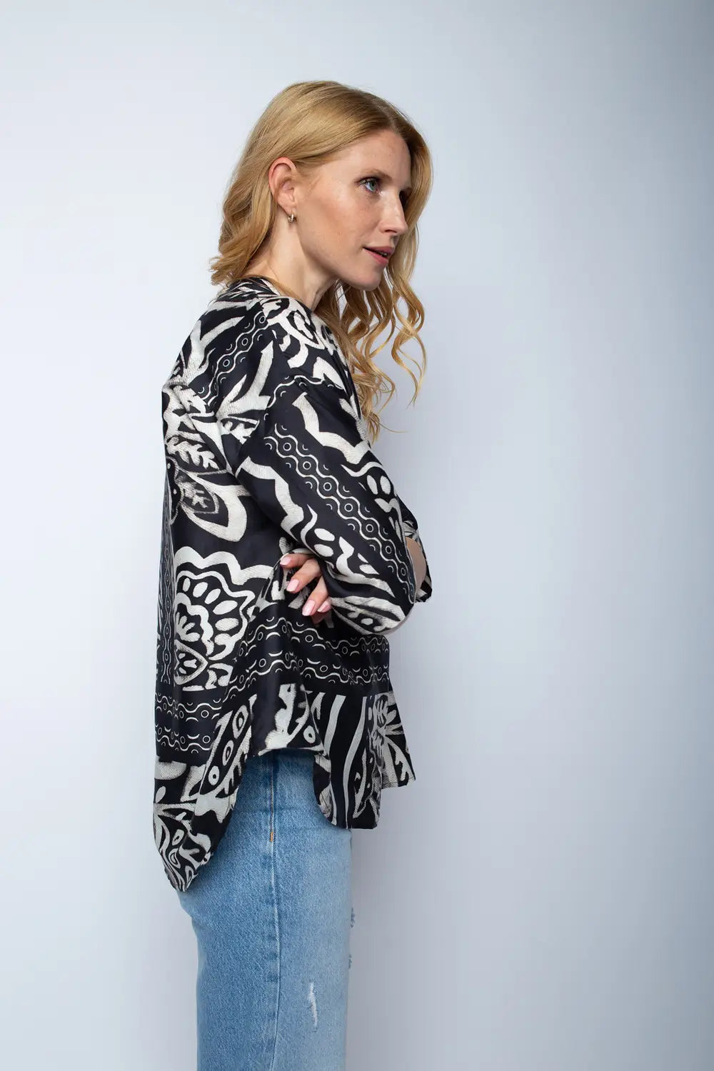 Emily Van Den Bergh Bluse Black White Paisley