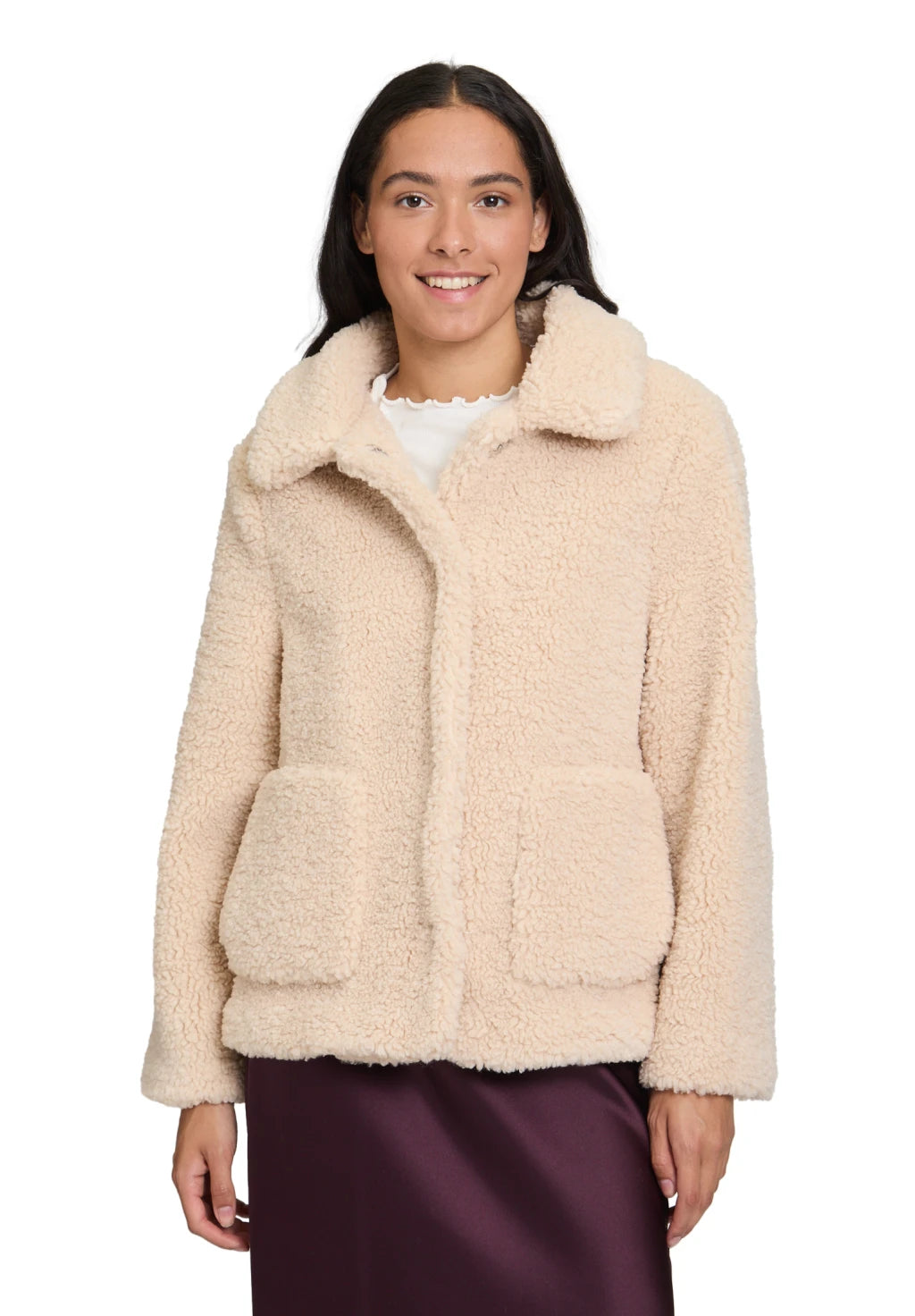 Cartoon Plüschjacke Beige
