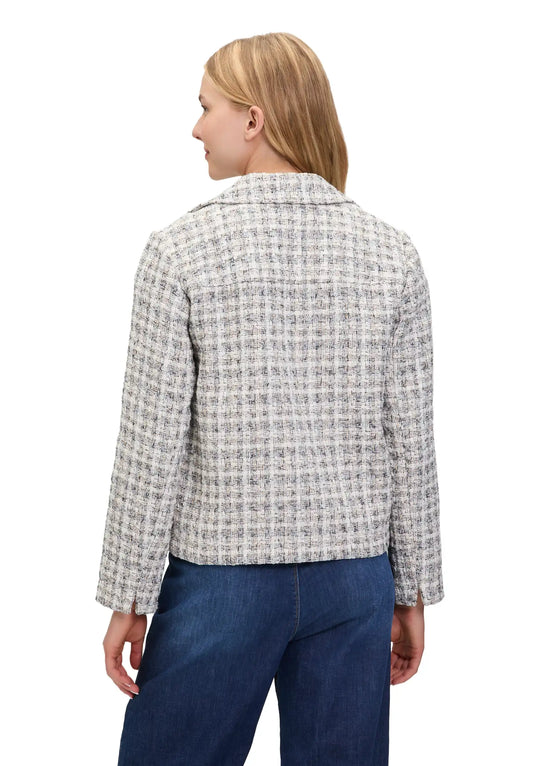Cartoon Tweed Blazer White Camel