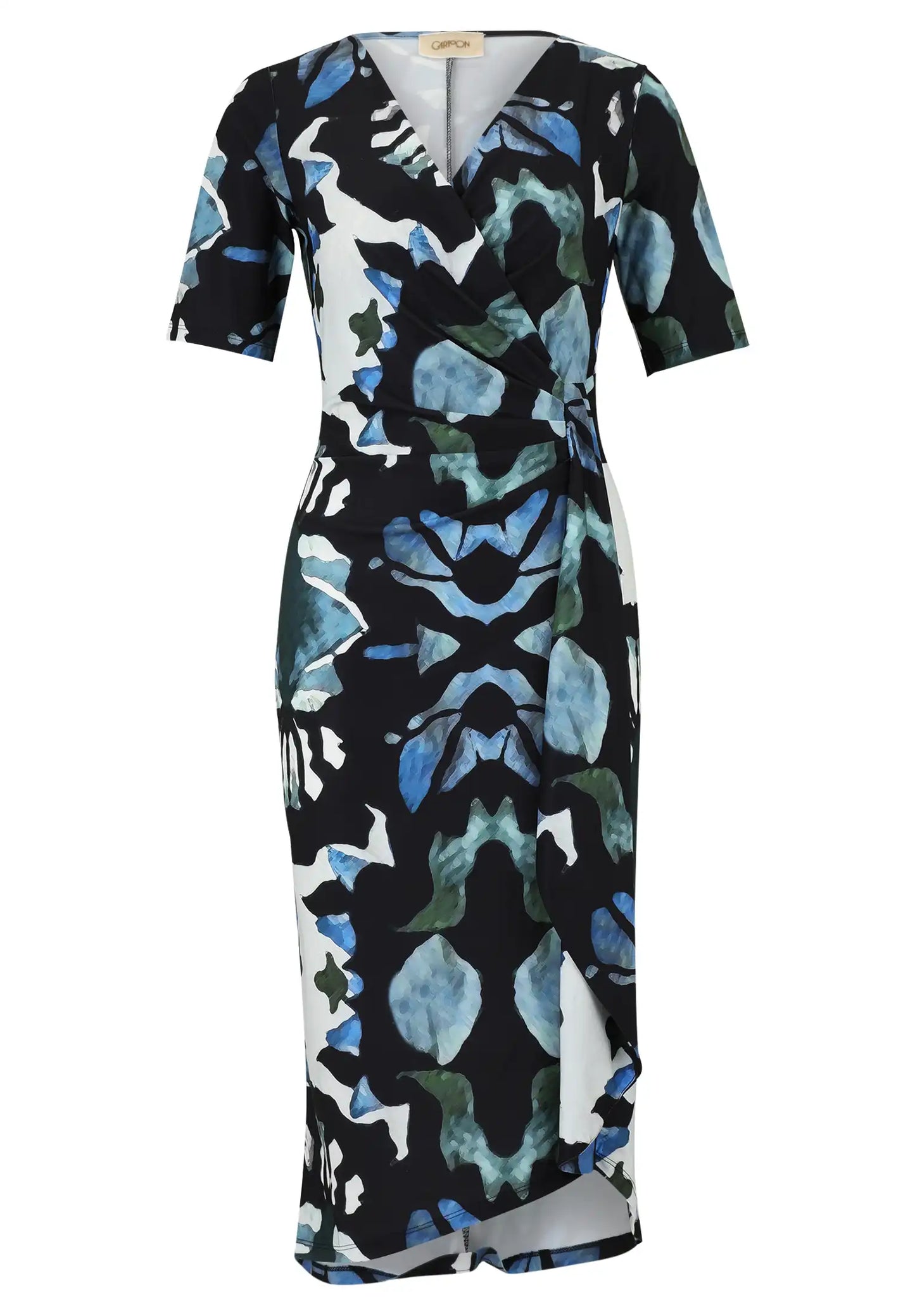 Cartoon Kleid Cream Petrol