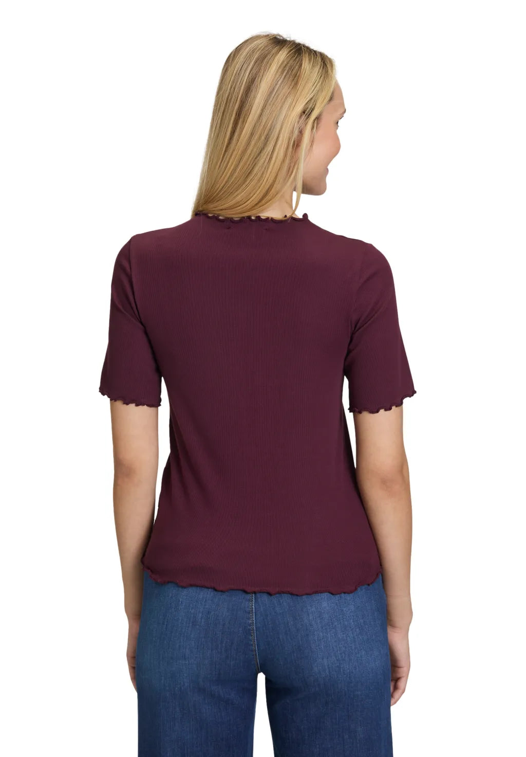 Cartoon Halbarm-Shirt Dark Aubergine