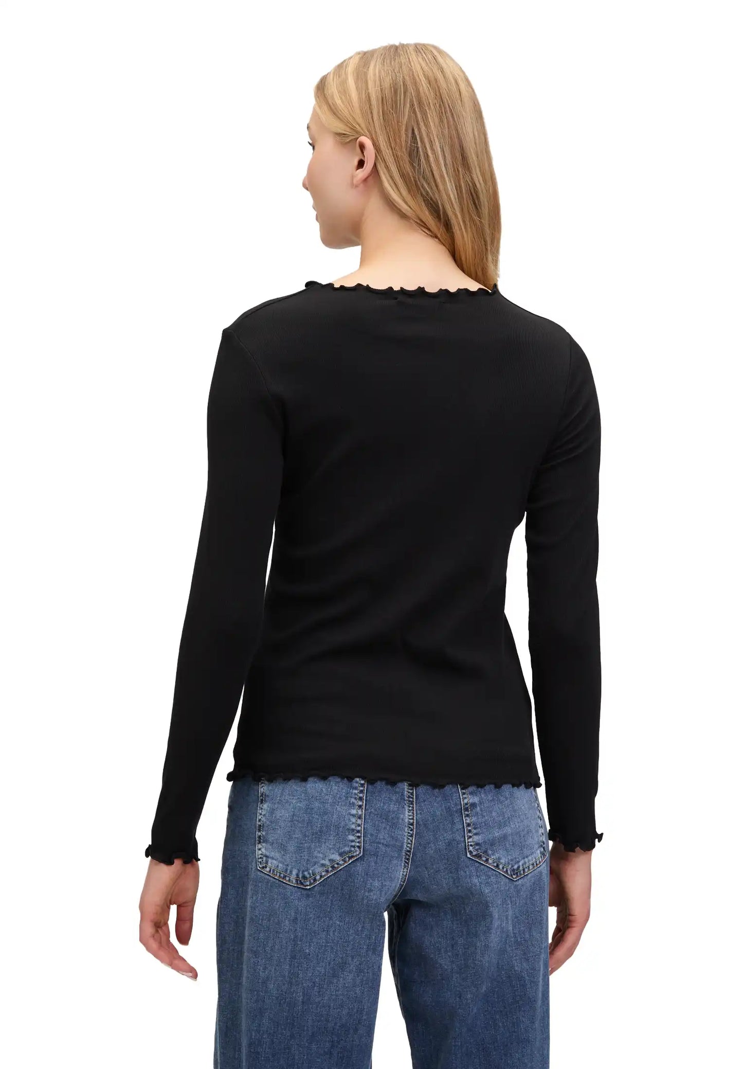 Cartoon Langarm-Shirt schwarz 9045
