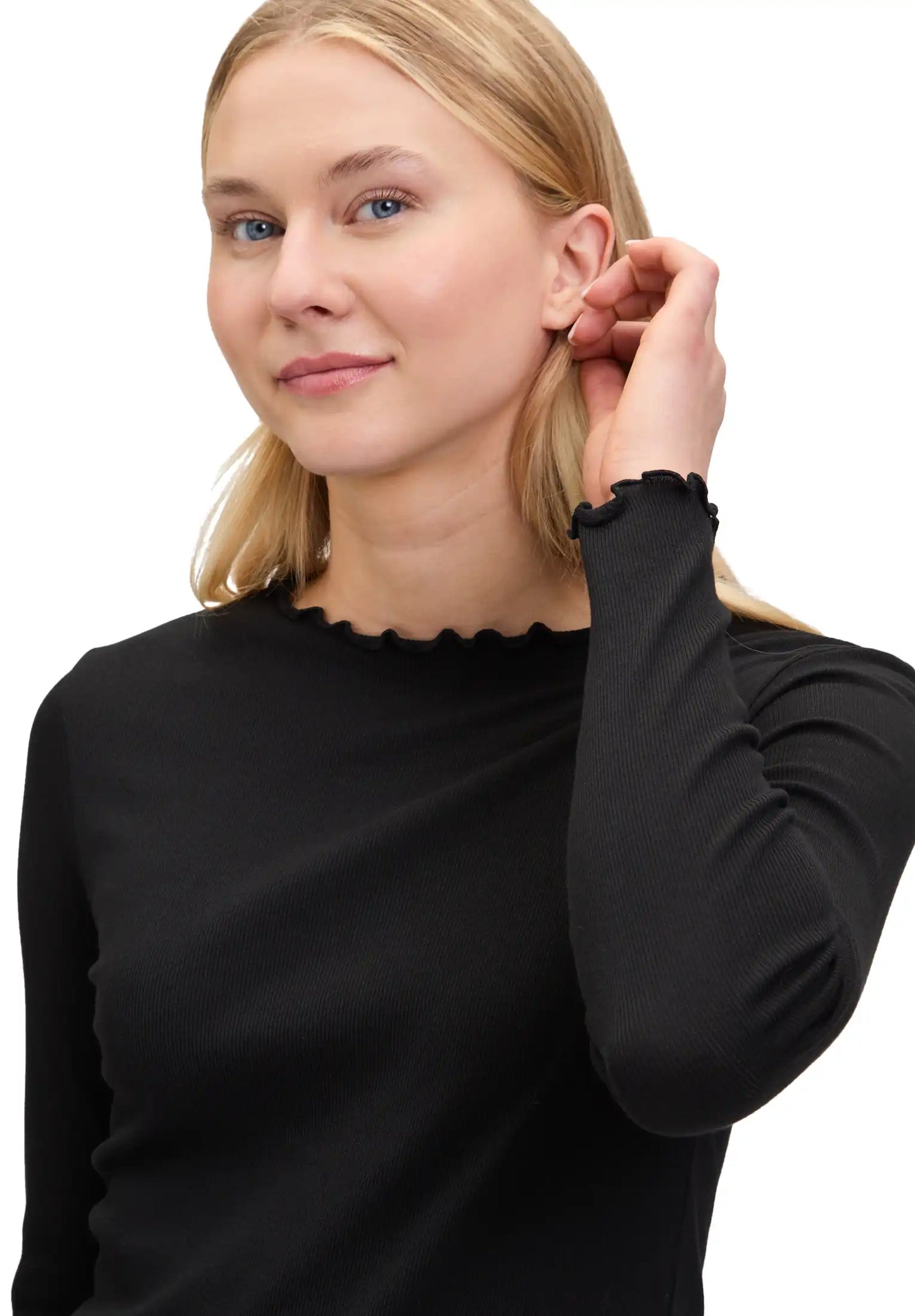 Cartoon Langarm-Shirt schwarz 9045