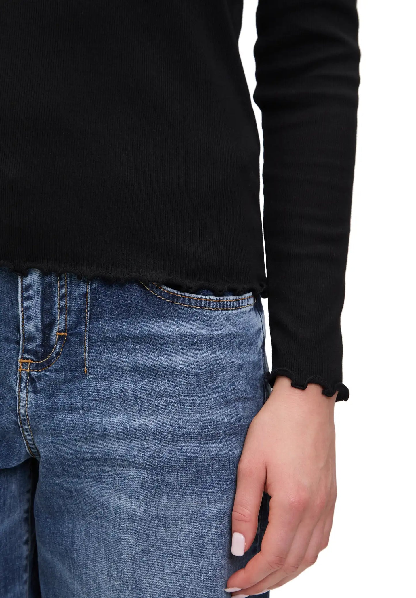 Cartoon Langarm-Shirt schwarz 9045