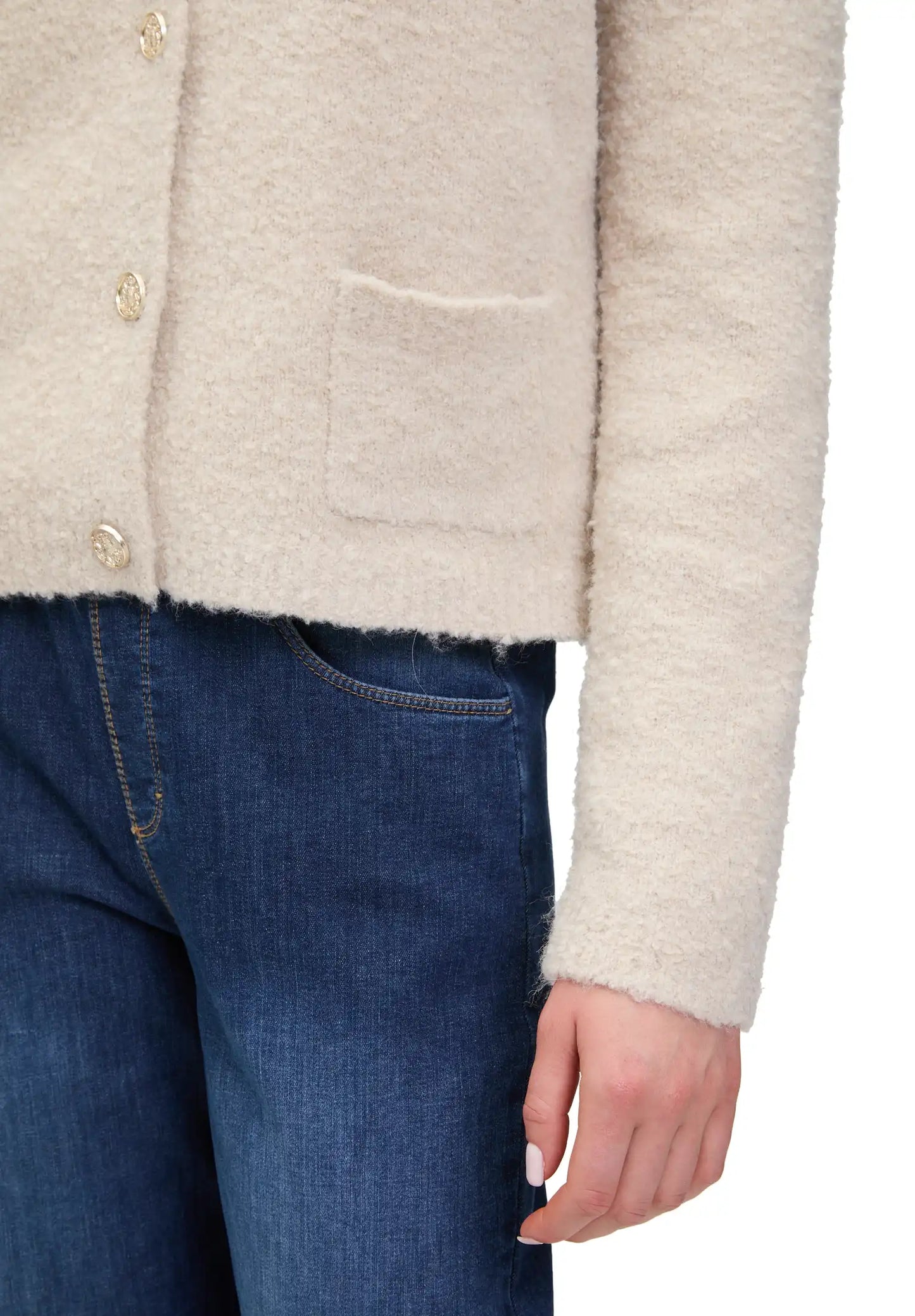 Cartoon Knit Cardigan Pumice Stone