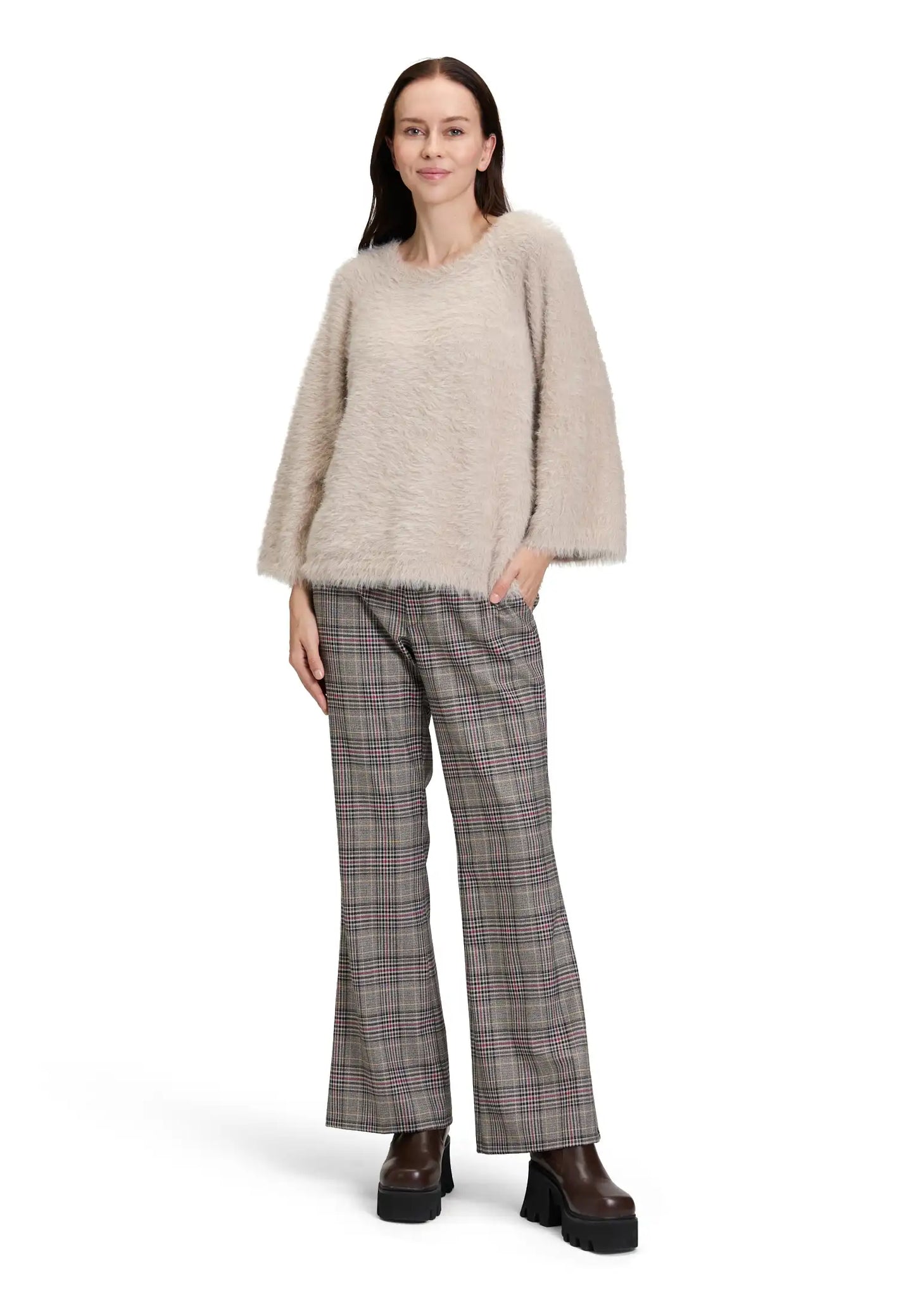 Cartoon karierte Stoffhose in den Farben Grey/Purple
