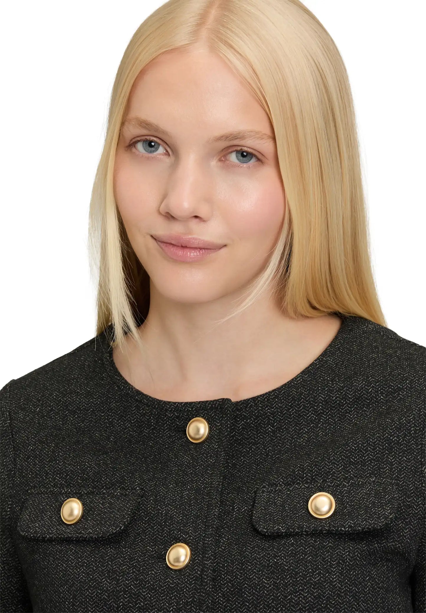 Cartoon Blazer-Jacke Grau/Schwarz