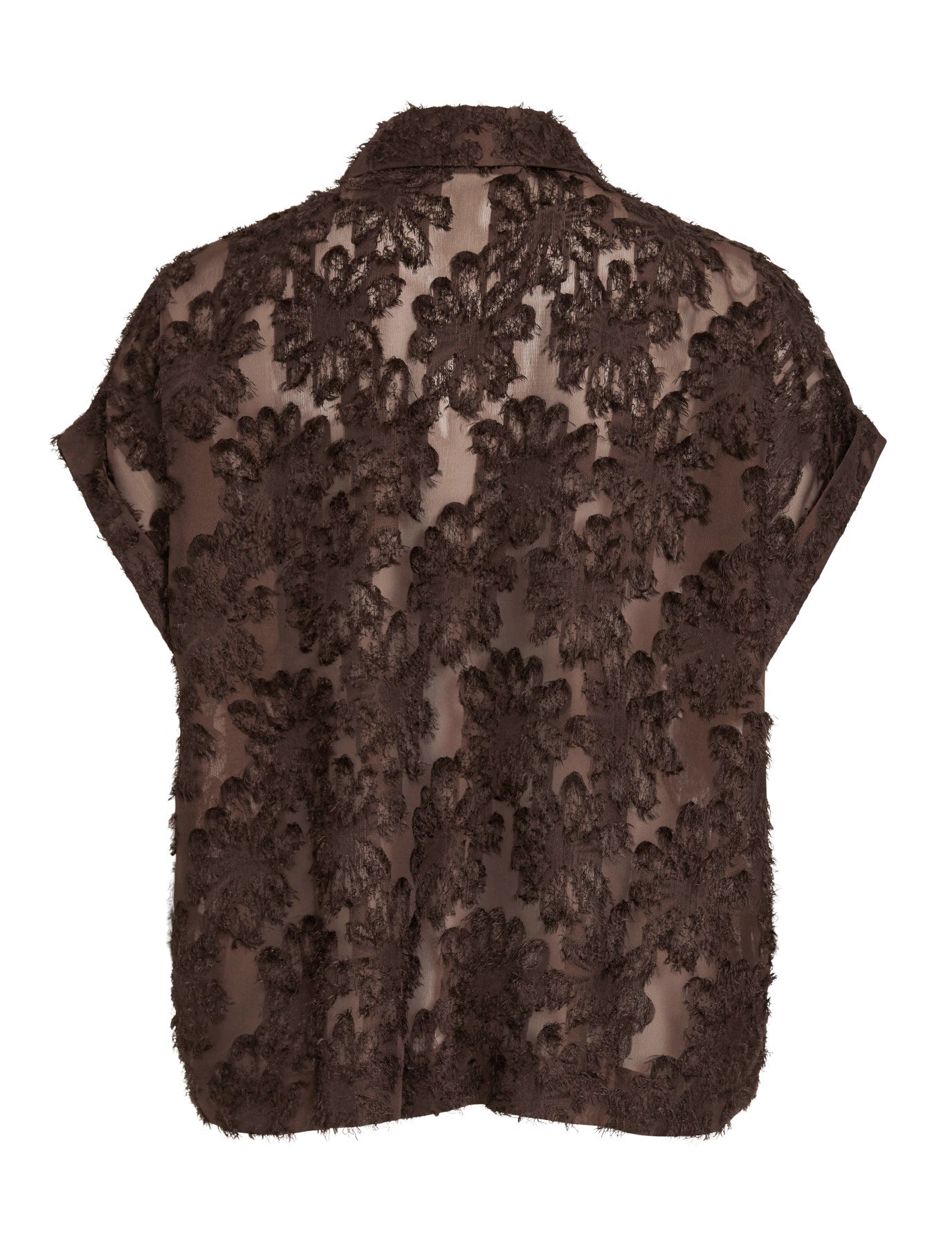 Vila Bluse Roukyoto S S Shirt 2 - Seal Brown