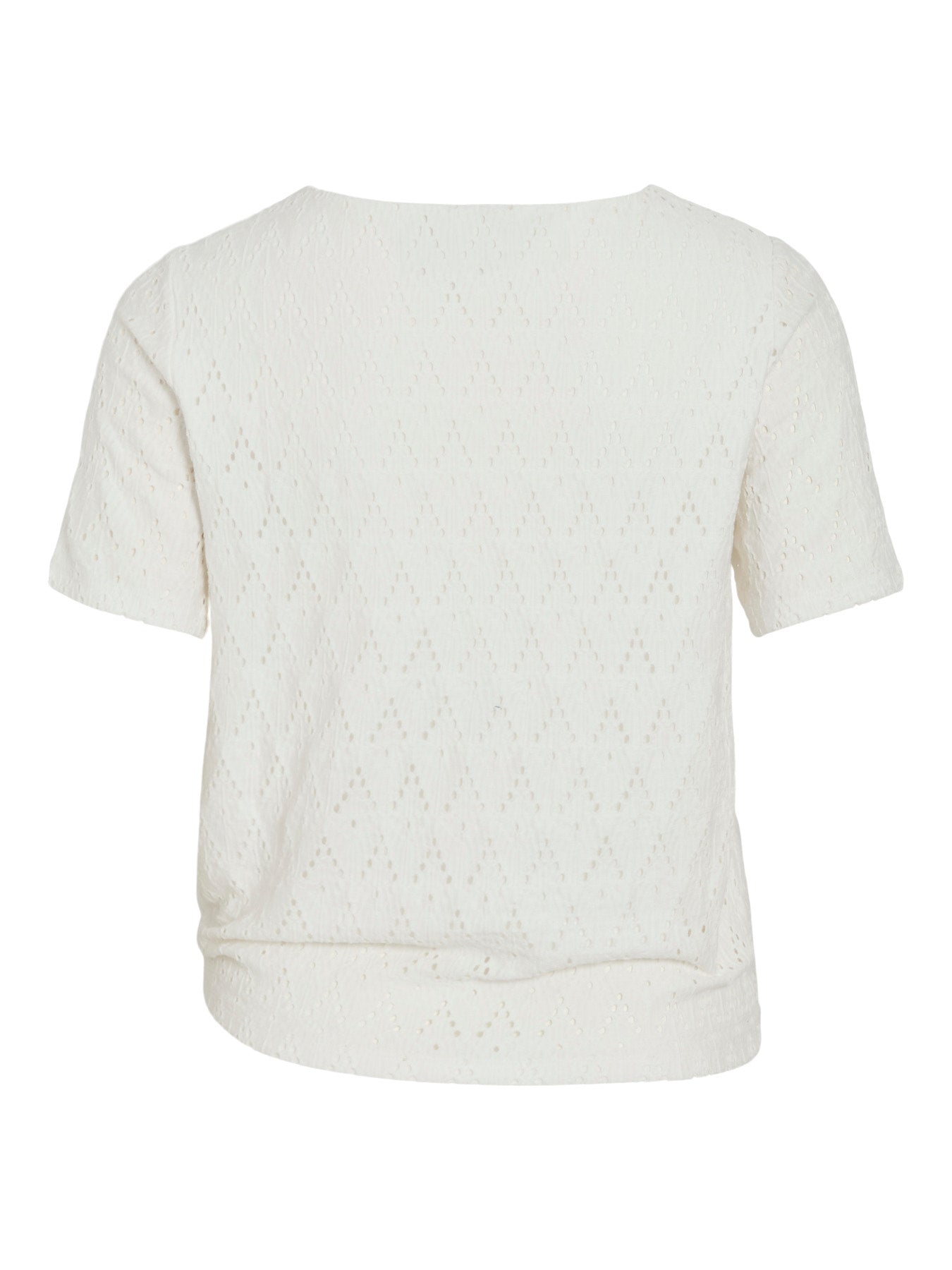 Vila Top VIAMALINA OPEN O-NECK S/S TOP/VOL/PB - Snow White