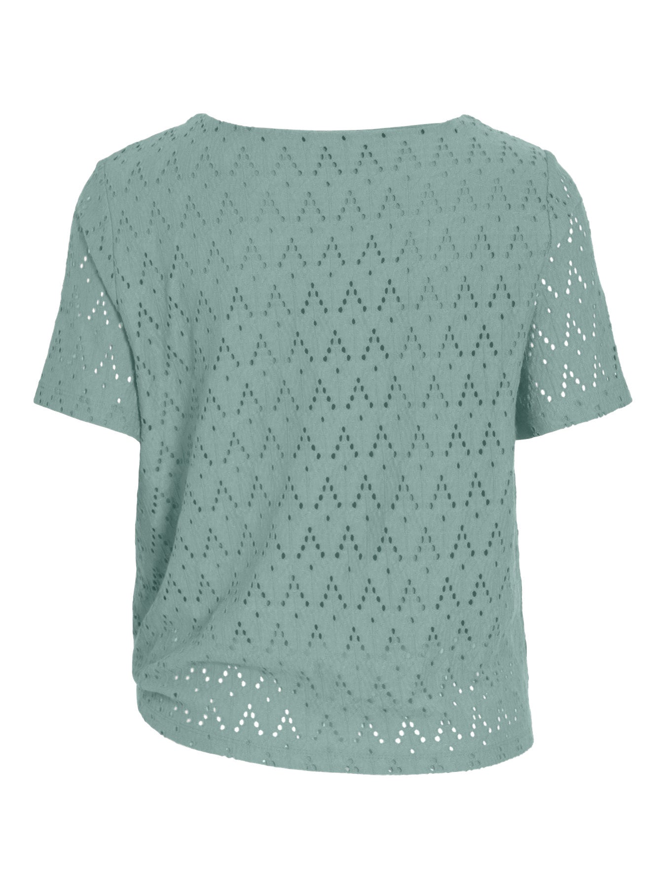 Vila Top VIAMALINA OPEN O-NECK S/S TOP/VOL/PB - Blue Surf