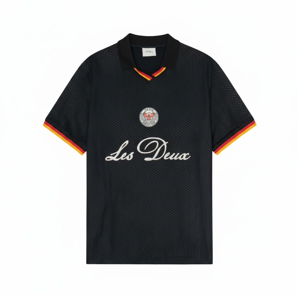 Les Deux Deutschland Fußballtrikot T-Shirt Schwarz Herren