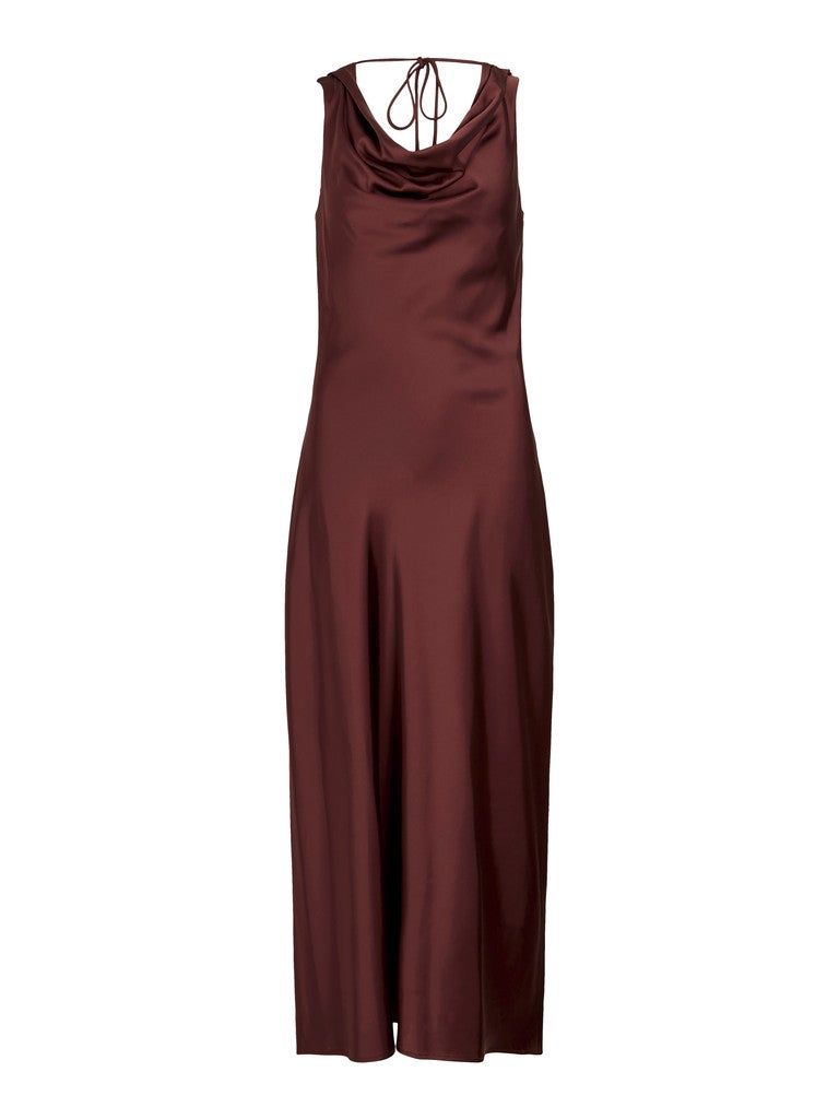Rouge Edit ROUSHYRAS COWL NECK MAXI DRESS/EV Bitter Chocolate