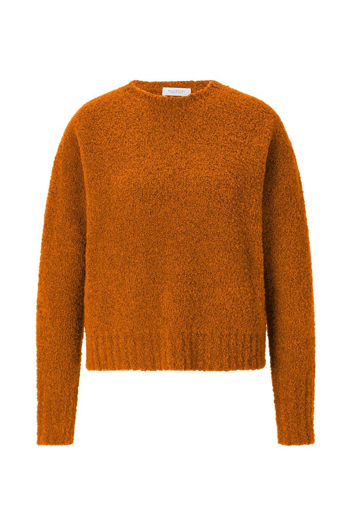Rich & Royal Bouclé Pullover Crew Neck in Urban Ember