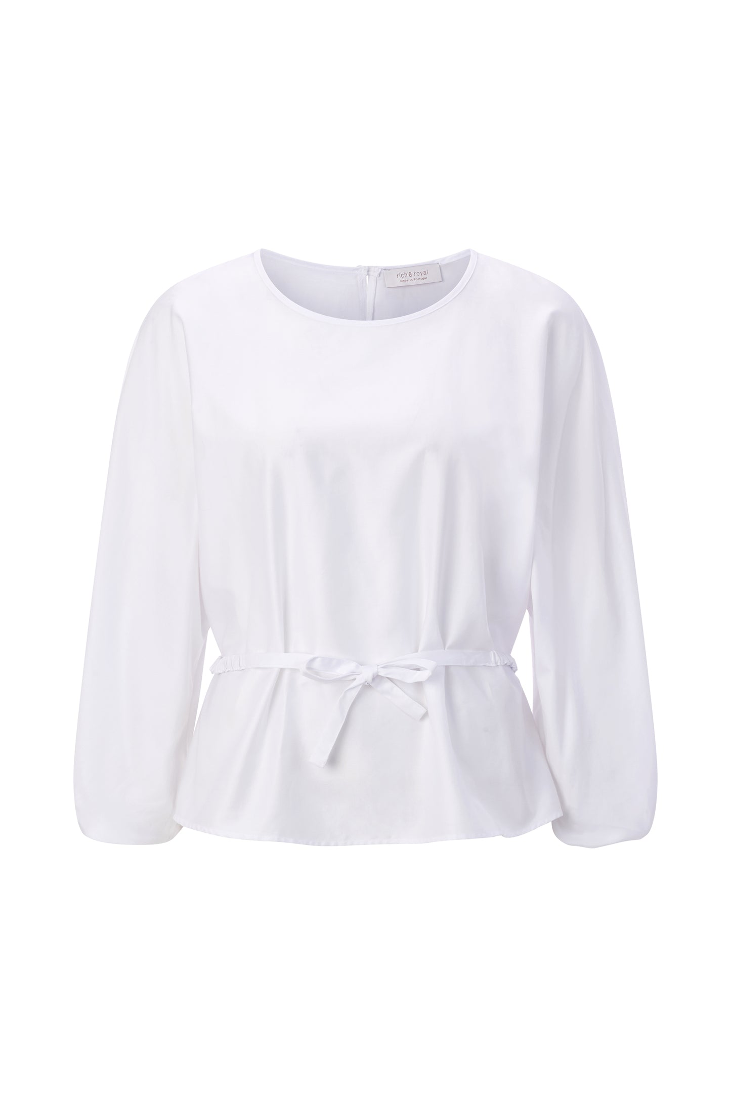 Rich Royal Balloon Cotton Blouse in der Farbe Weiss