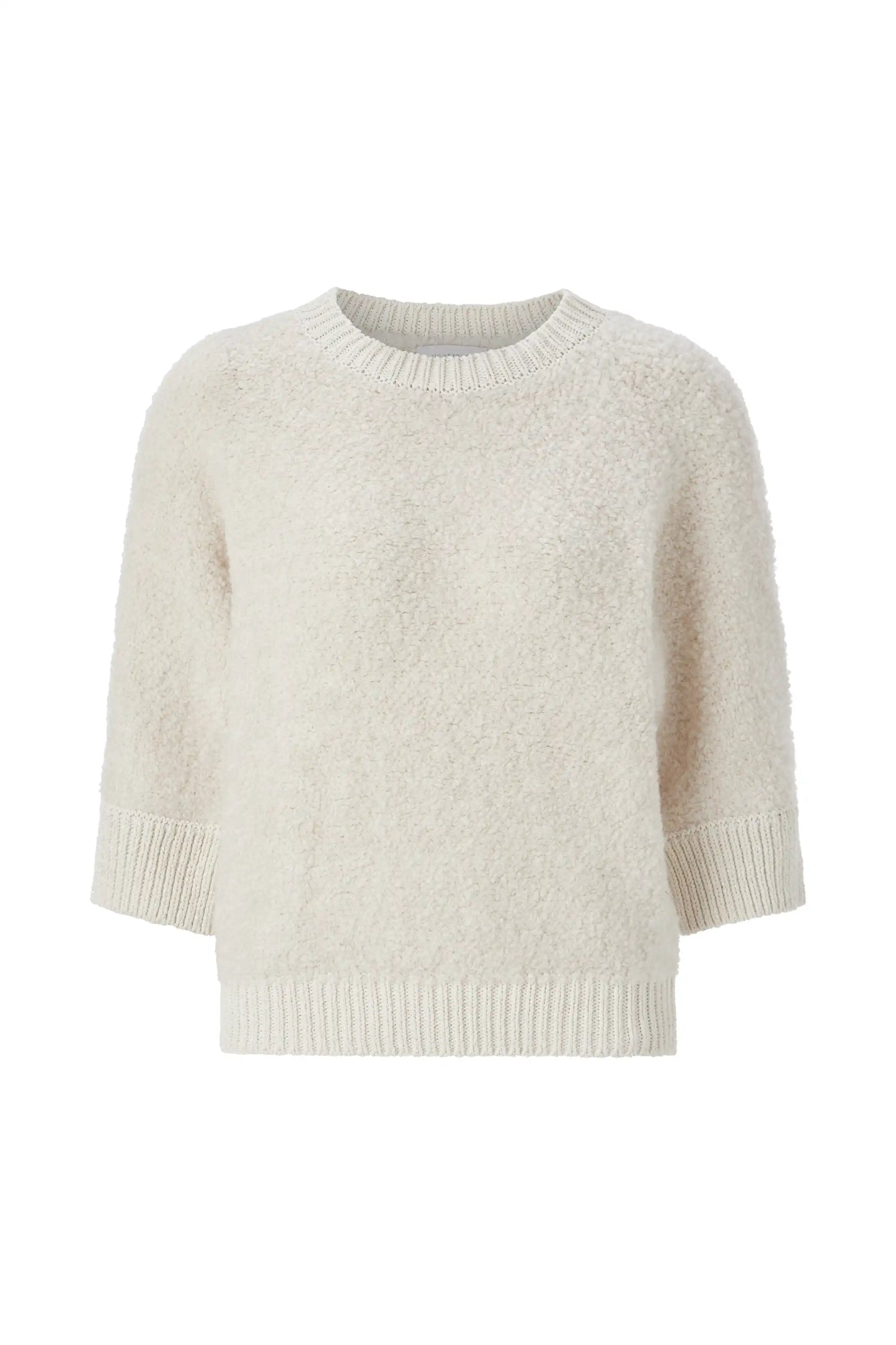 Rich & Royal Boucle Crew-Neck Pullover in der Farbe Caffee latte