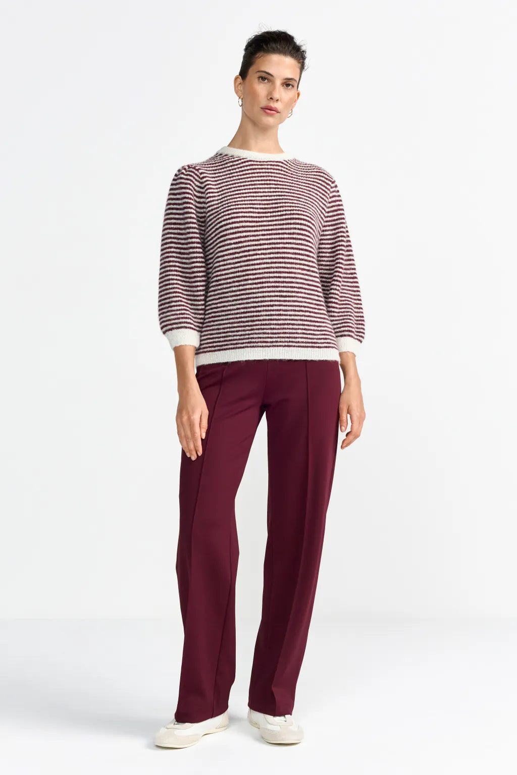 Rich & Royal Pullover Stripped Ruby Glow