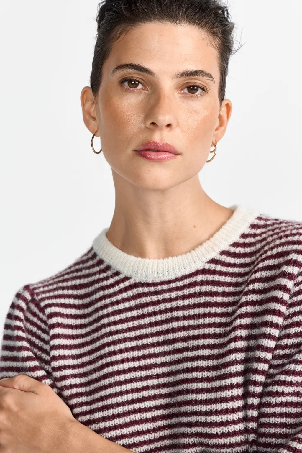 Rich & Royal Pullover Stripped Ruby Glow