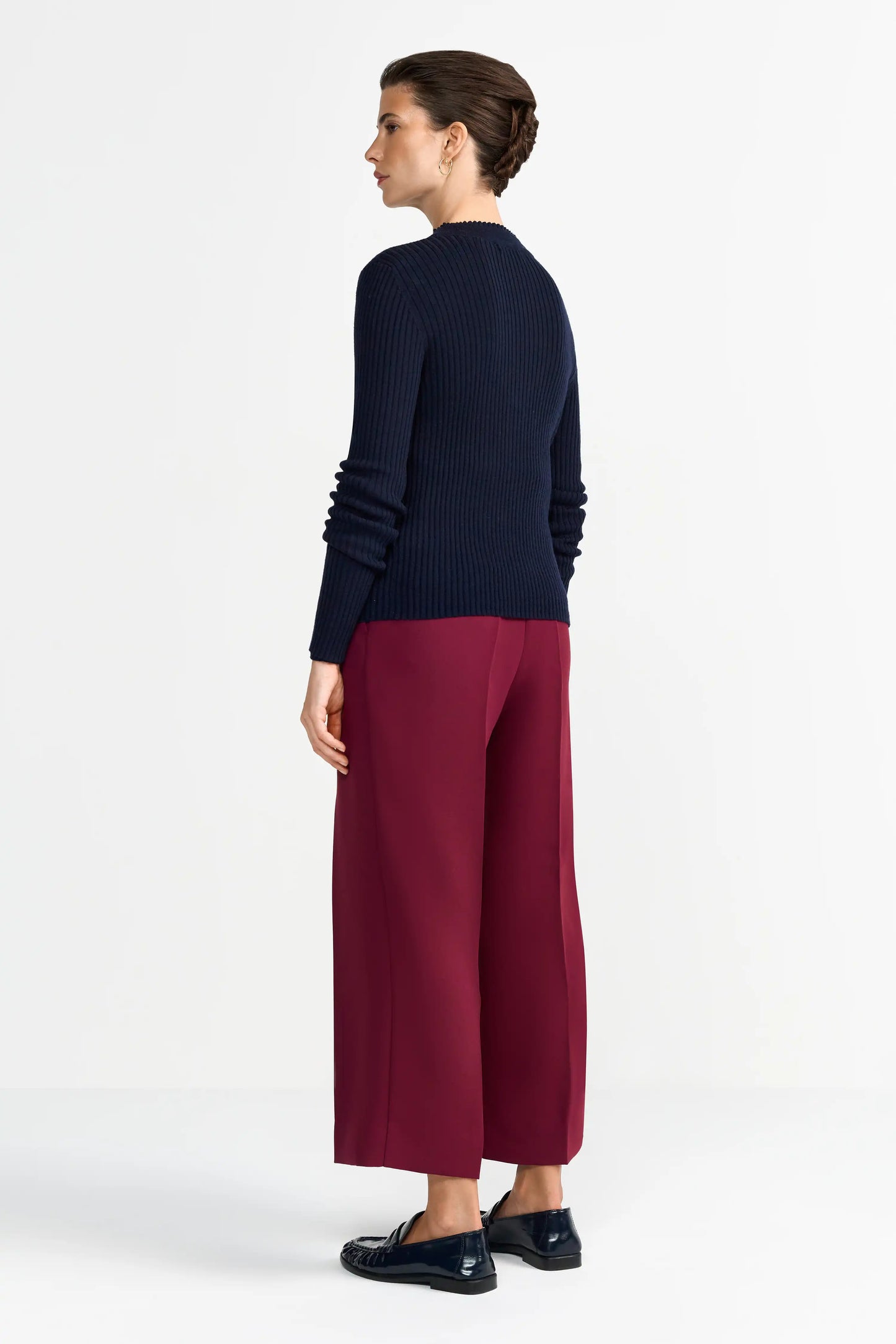 Rich & Royal Merino Rib Cardigan Midnight Blue