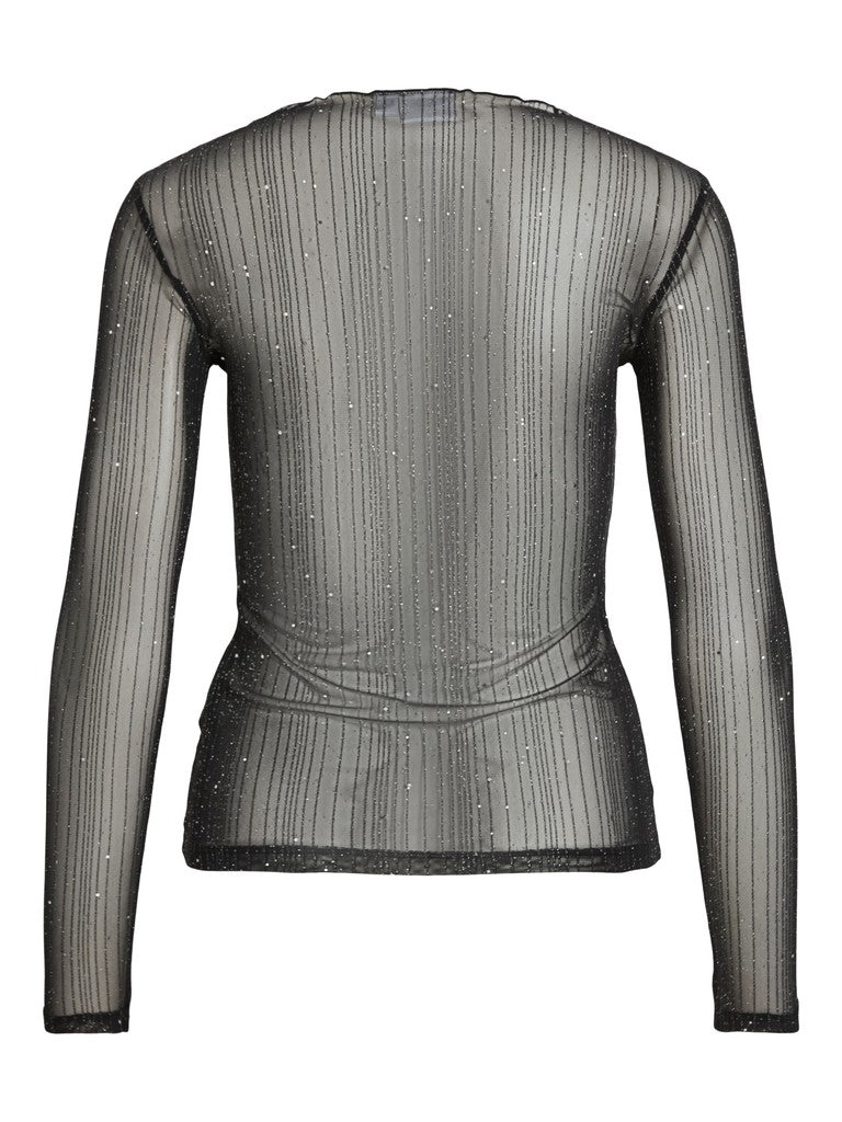Vila Stehkragen-Longsleeve Viturno in Black Beauty