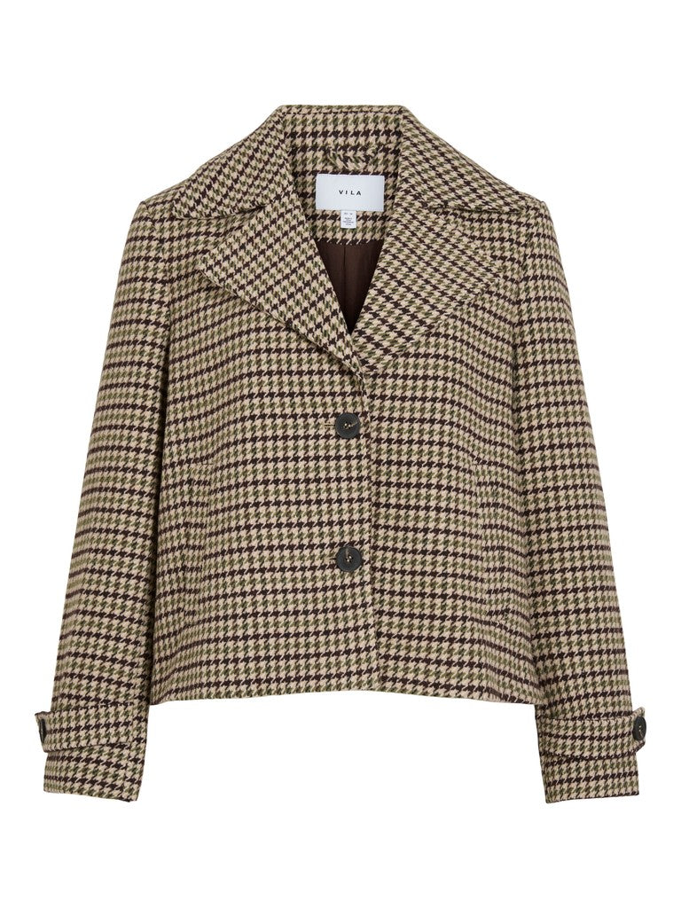 Vila Jacke Langarm Coffee Bean Birch/Nomad/Martini Olive/Black