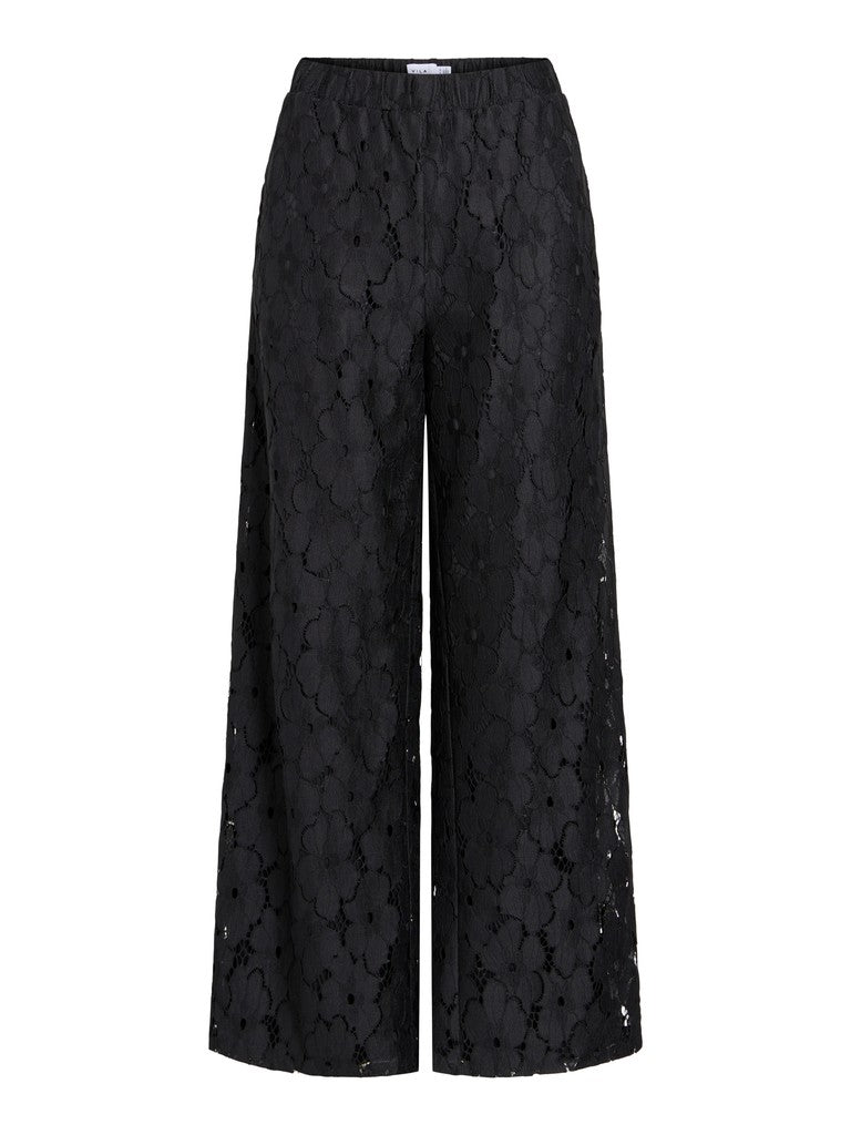 Vila Weite High-Waist Hose Vitonato in Black Beauty