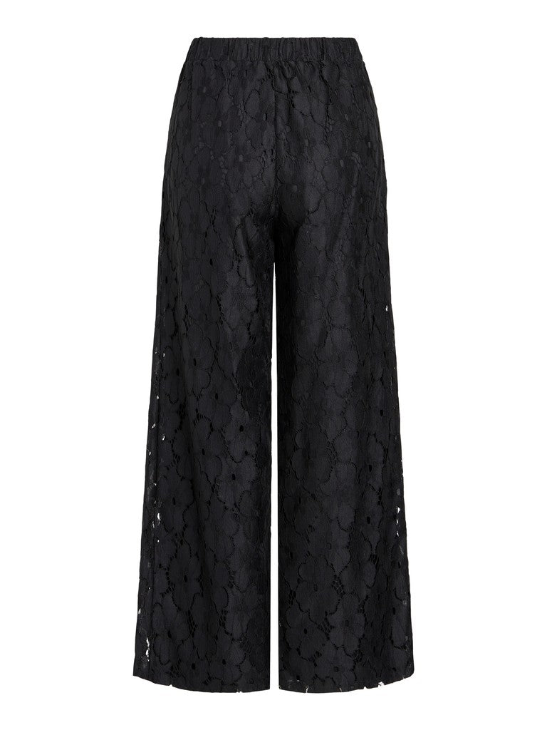 Vila Weite High-Waist Hose Vitonato in Black Beauty