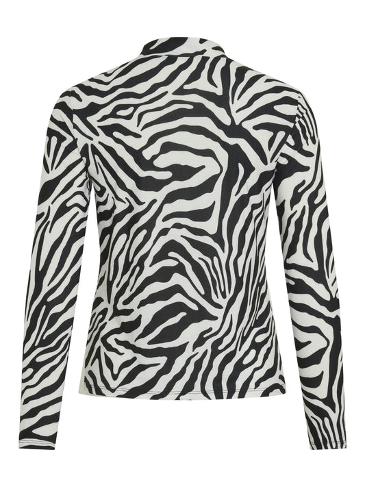 Vila Top VILEOA High Neck Top mit Zebramuster