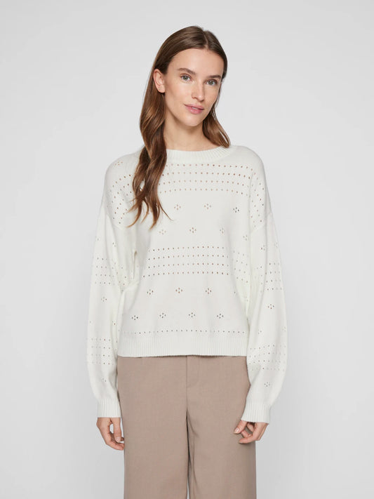 Vila VIRIL Pullover White Alyssum