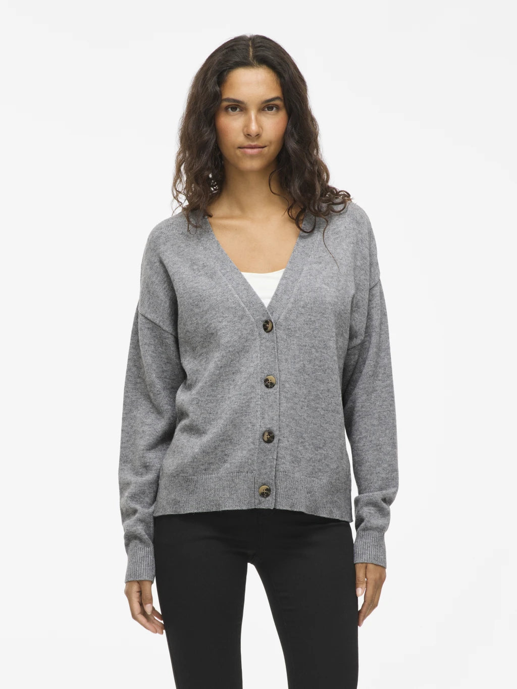 Vila Cardigan Viril Medium Grey Melange