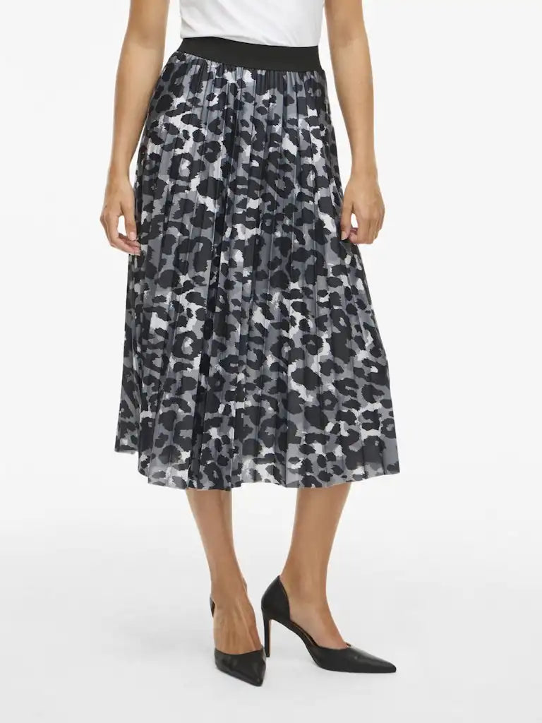 Vila Vinitban Midi Skirt Camouflage Glacier Gray