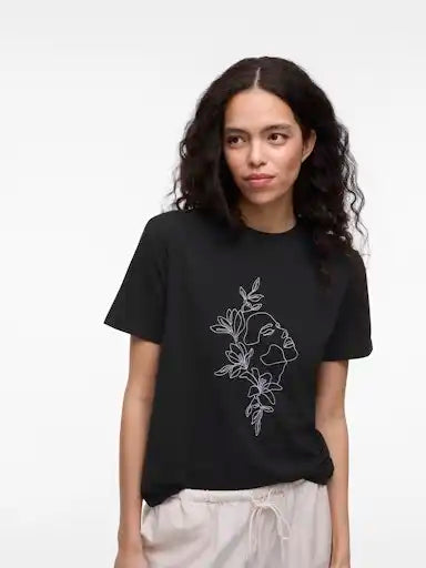 Vila T-Shirt Vinora Black Beauty