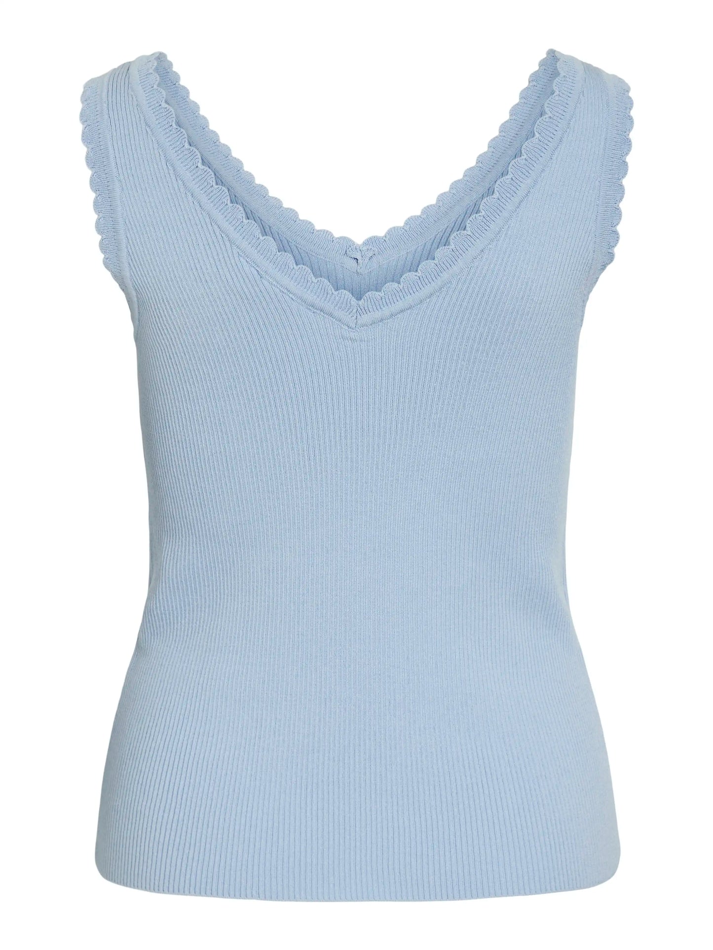Vila Viesera V-Neck S/L RIB Knit Top