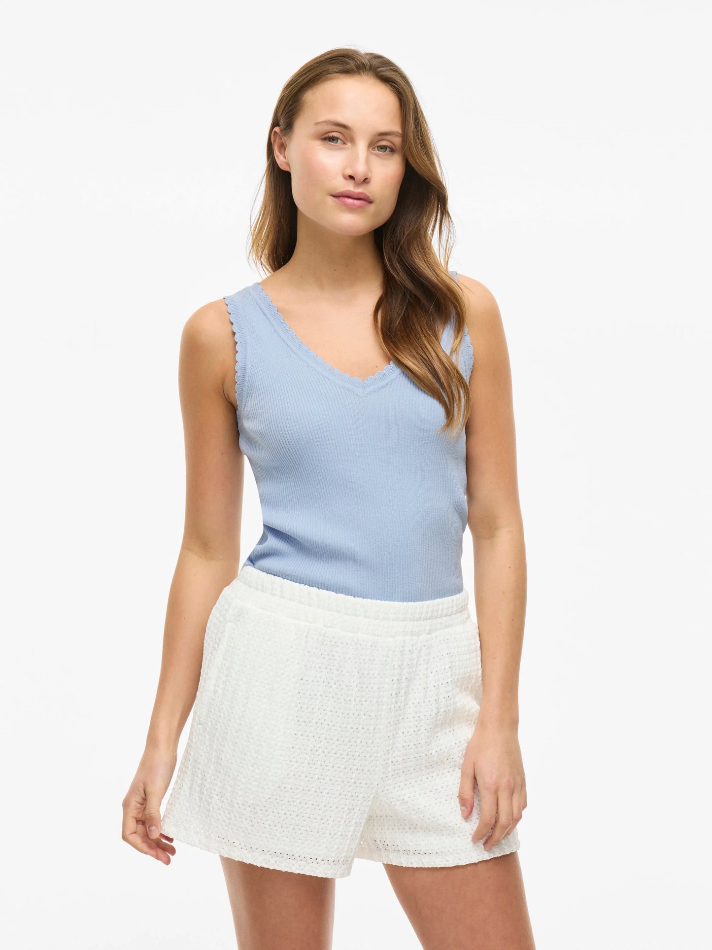 Vila Viesera V-Neck S/L RIB Knit Top