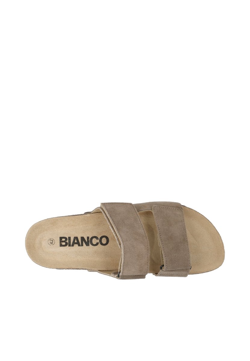 Bianco Herren Sandalen BIALORENZO Velcro Slide Suede in der Farbe Sand