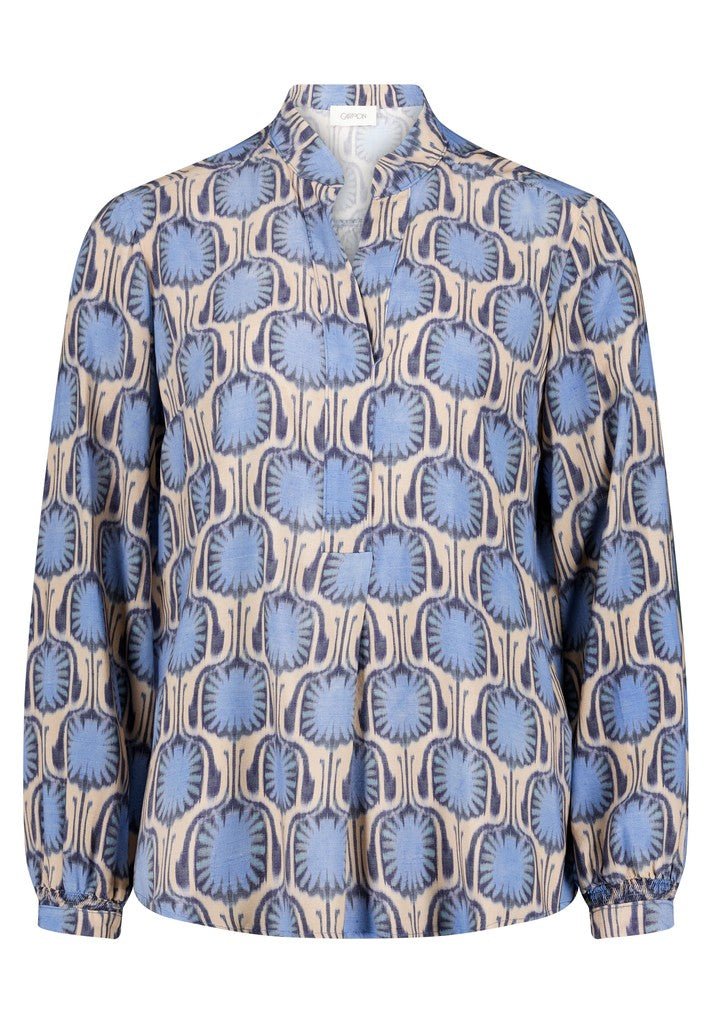 Cartoon Bluse Blau Natur