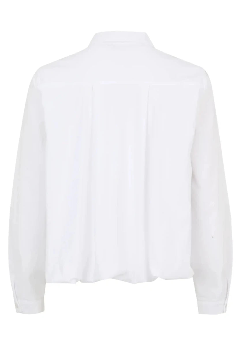 Cartoon Bluse Mit Hemdkragen in der Farbe weiß