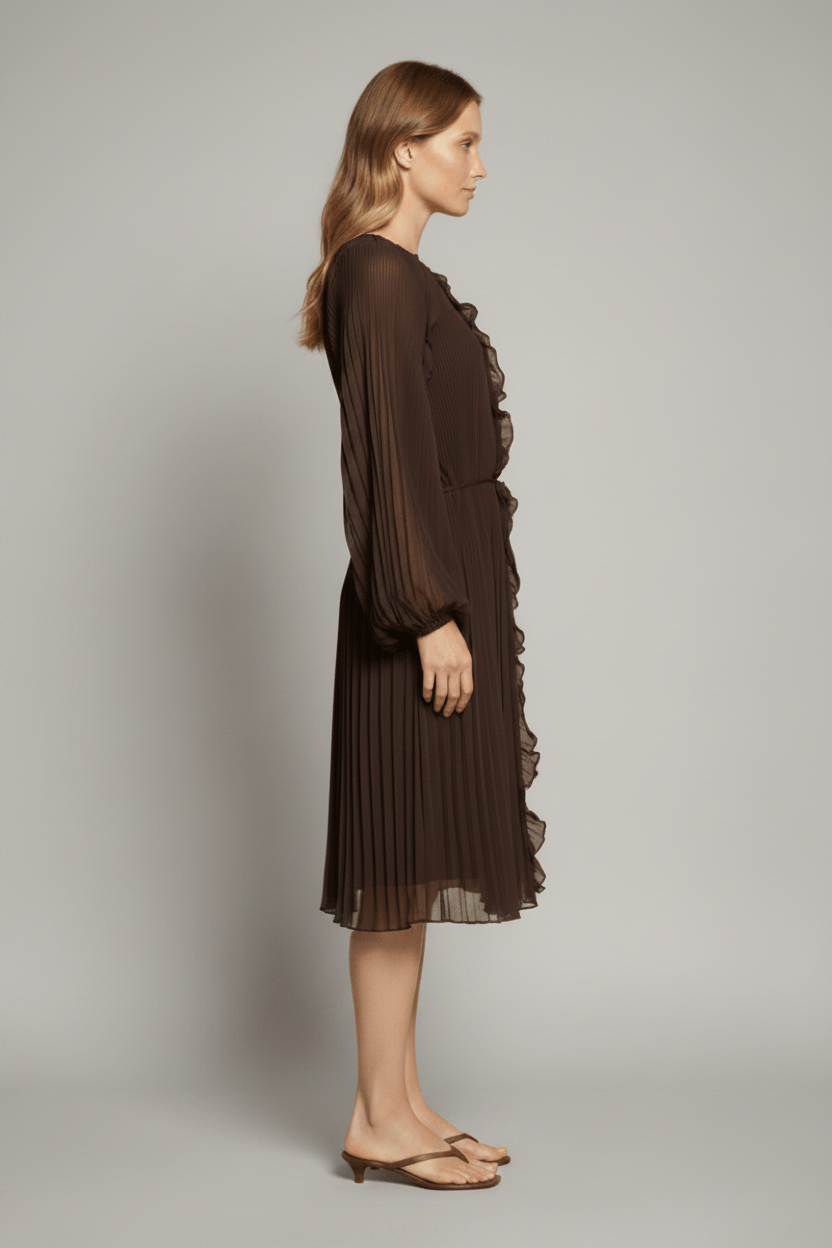 Cartoon Kleid Kurz 1/1 Arm in der Farbe Braun