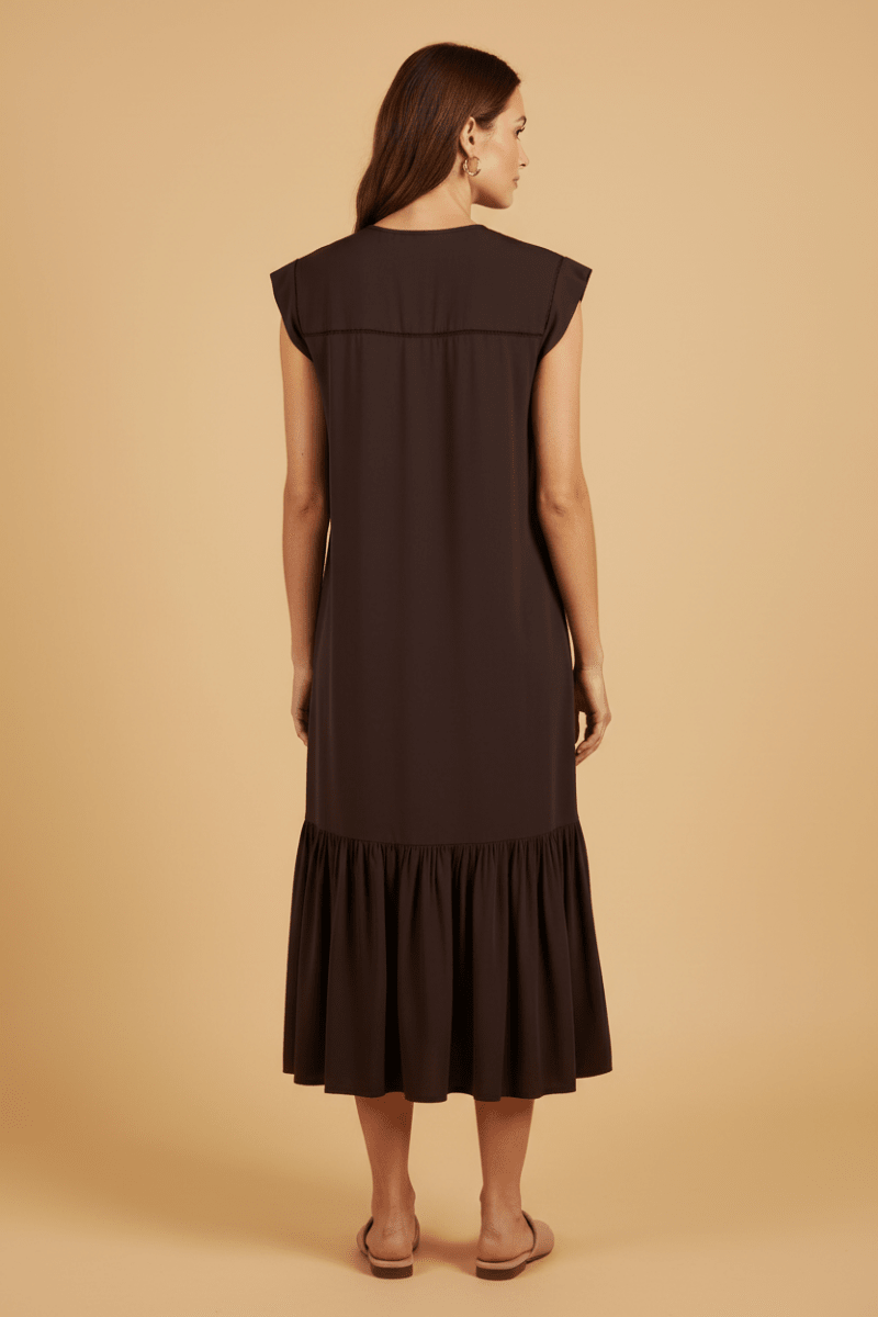 Cartoon Kleid Kurz 1/2 Arm in der Farbe Braun