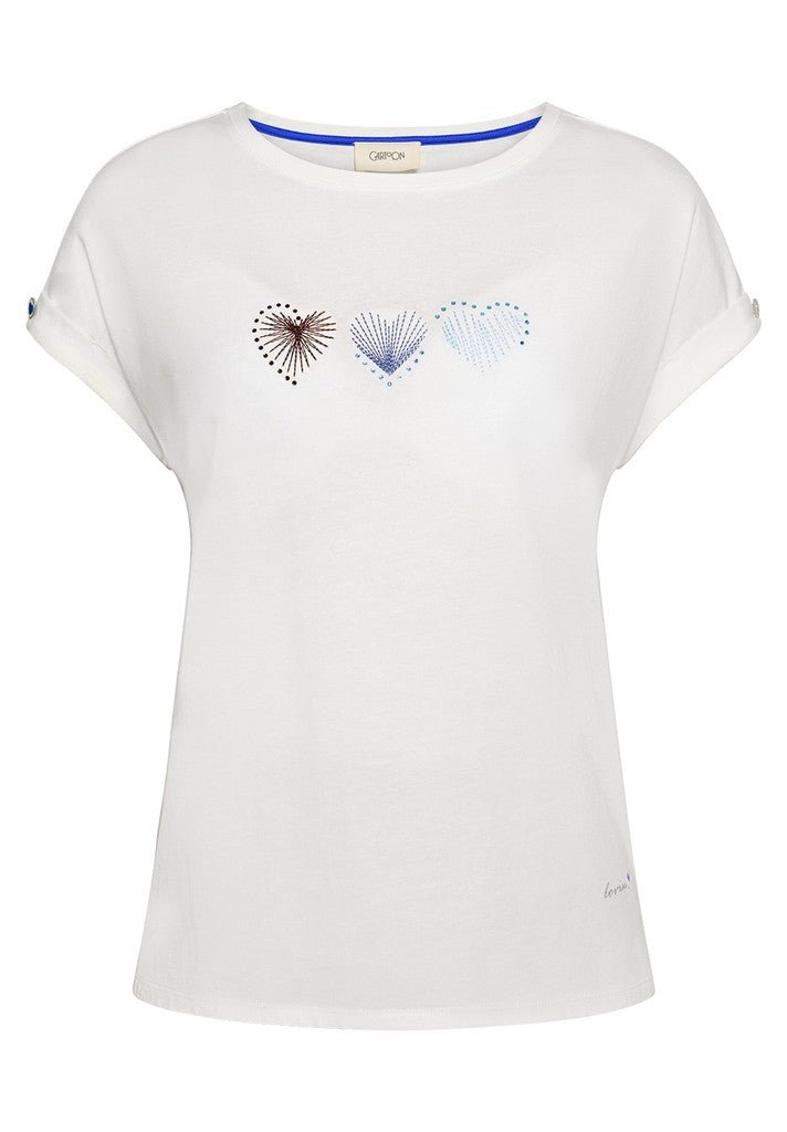 Cartoon Shirt Kurz 1/2 Arm Patch Cream/Blue