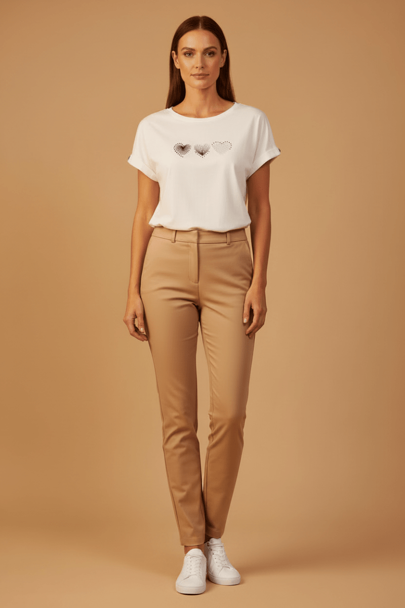 Cartoon Shirt Kurz 1/2 Arm Patch Cream/Blue