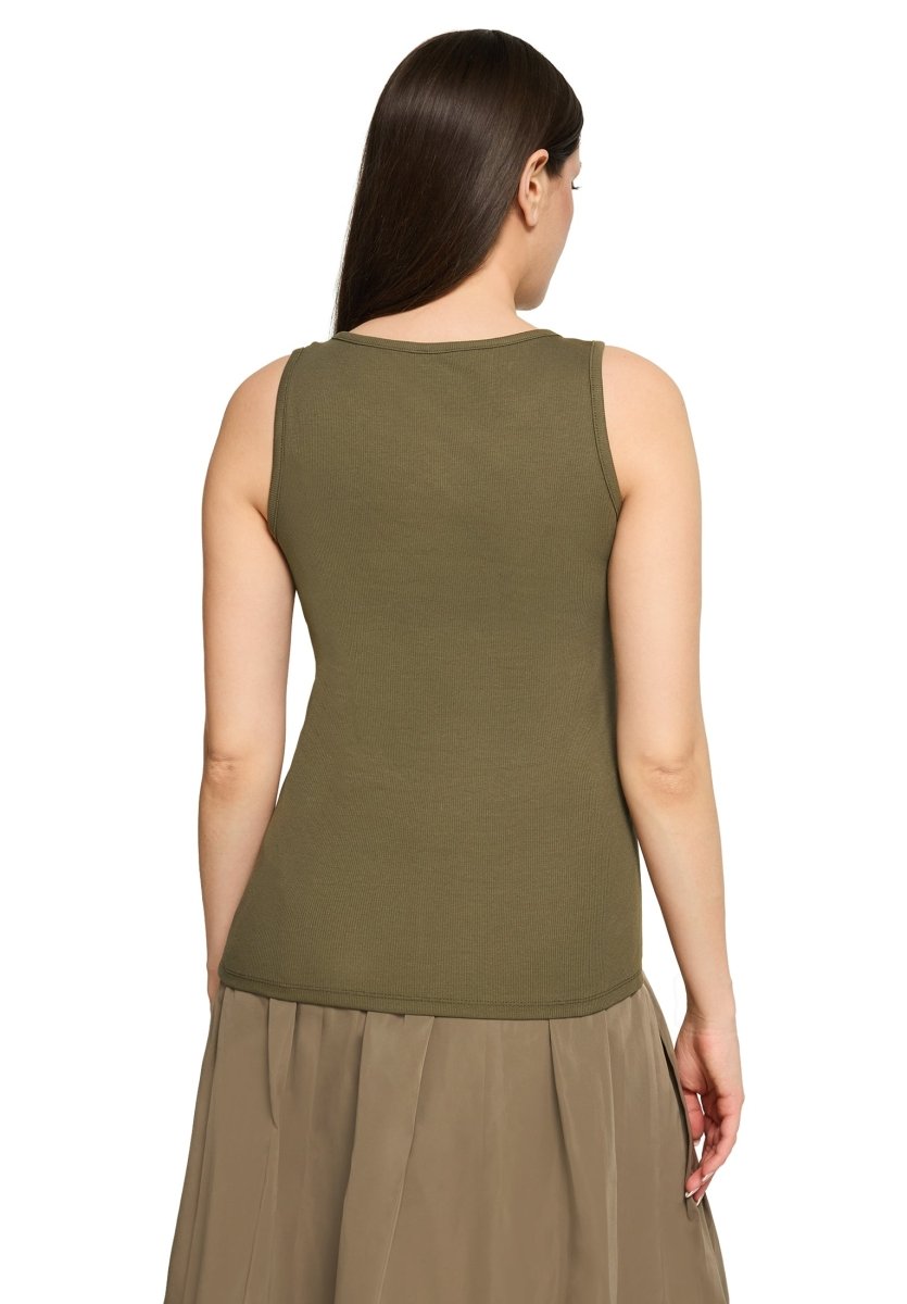 Cartoon Shirt Kurz ohne Arm in der Farbe Oliv