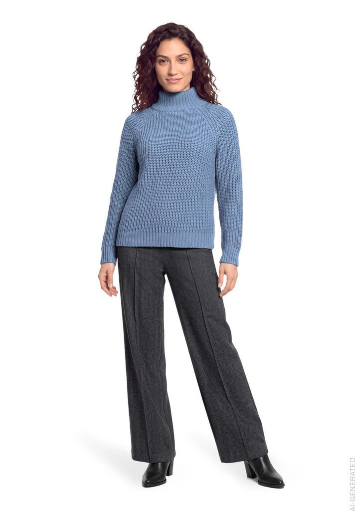 Cartoon Strickpullover Flintgrau
